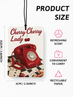Trendy Coquette Red Bow Leopard Print Car Air Freshener 4 Pcs, Fashion Cheetah Lucky 8 Ball Hanging Air Freshener for Cars Closet Drawer Books, Girly Car Accessories Mirror Decor for Women