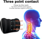 Lumbar & Neck Pillow Set, Car Headrest & Lumbar Support Cushion - Memory foam for pain relief, Ideal for Long Sitting, Travel, Driving, Office, Gaming Chair-Easy to Attach, detachable washable