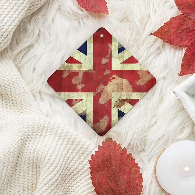6 Pcs Car Air Fresheners Hanging Scented Cards for Car Fresheners Vintage Union Jack British Flag Car Aromatherapy Tablets Funny Hanging Air Freshener for Car Rearview Mirror Pendant