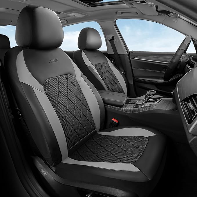 Coverado Car Seat Covers, Front Seat Covers, 2 Front Automotive Seat Cover, Mesh Breathable Seat Protectors, Universal Fit for Most Cars