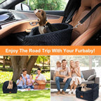Vivifying Dog Car Seat for Small & Medium Dogs, Detachable & Washable Booster Seat for Pets Up to 30lbs, Travel Bed with Storage Pockets and Safety Belt – Black