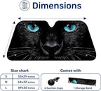 GENANY Lovely Black Cat Windshield Sun Shade for Car SUV Truck (55x30 Inches), Sun Shade Windshield, Shades for Front Windows, Protector Blocks UV, Car Decor