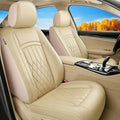Fit for Sonata Car Seat Covers Compatible with Hyundai Sonata 2004-2026-Waterproof Breathable Leather Automotive Seat Cushions Protector, Airbag Compatible, Full Set 5 Seats(Beige)