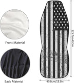 ELEQIN Patriotic American Flag Print Front Seat Cover 2 Pcs,Classic Black White Universal Vehicle Seat Protector Mat Covers, Fit Most Cars, Sedan, SUV, Van Truck