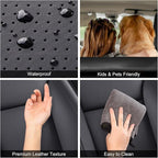 Front Seat Covers for 2025–2026 Tesla Model Y Juniper, Nappa Leather Custom Fit Front Row 2-Piece Set, Airbag Compatible Car Interior Seat Cushion Covers, Black, 2-Pack