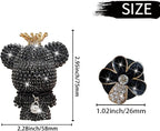 Black Daisy & Bear Air Vent Clips, 4 Pcs Bling Flower Car Air Fresheners Diamond Car Diffuser Car Interior Decor Charm Cute Car Accessories Car Decoration for Women + Cute Butterfly Mask Hook
