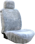 SHEEPSKIN ELITE Premium Sheepskin Car Seat Cover - All Season Comfort and Protection, Easy Installation (56" x 23", Light Gray Color)