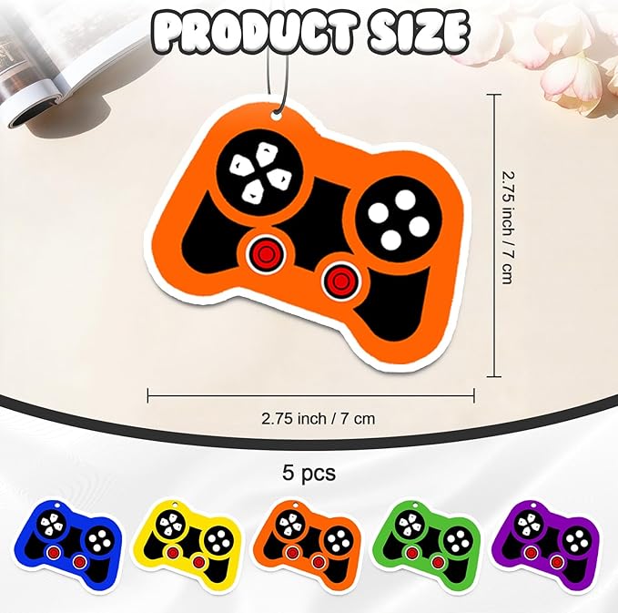 Game Console Car Air Fresheners,5-Pack Cedar Scents Cute Car Accessories,Funny Hanging Ornament Decor for Rearview Mirror,Long-Lasting Fresh Gifts for Women,Girls,Boys