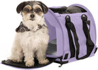 SturdiBag Pro 2.0 Pet Travel Carrier for Cats and Dogs | Soft Sided Pet Carrier Bag with Safety Clips and Seatbelt Straps for Airplane or Car Travel | Cube, Lavender