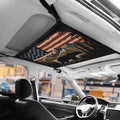 Generic American Flag Bear Car Ceiling Cargo Net-Fits Cars with Four Handles,Non-Blocking Rearview Mirror,Double-Layer Interior Roof Cargo Bag for Travel Road Trips and Car Camping 31.69"x24.02"
