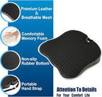 Hapiclody Car Seat Cushion for Driving,Office Chair Cushions Non-Slip Hip & Lower Back Tailbone Chair Pillow Pad,Memory Foam Seat Cushion for Car Seat Driver Truck Desk Wheelchair