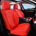Coverado Front Seat Covers, Waterproof Nappa Leather Stain-Resistant Protectors, Universal Fit for Sedans, SUVs, Trucks, Automotive Car Seat Covers, Waterproof Seat Cushions – Red