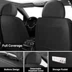 Fit for 98% of Mercedes Benz Car Seat Covers, Premium Nappa Leather Seat Cover, Fully Wrapped Protect Modern Style Seat Cover (2-Seat Standard, Black & Coffee)