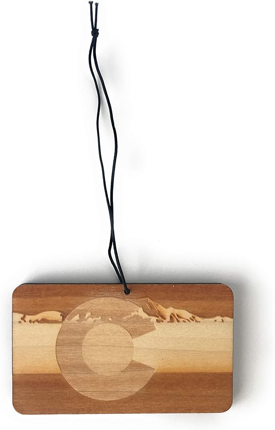 Arotags Colorado Wooden Car Air Freshener - Long Lasting Backwoods Birch Scent Diffuses for 365+ Days - Includes Hanging Mirror Diffuser and Fragrance Oil - 100% American Made