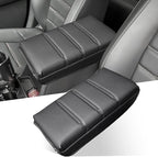 for CRV Center Console Cover 2026 2025 2024 2023 - [Upgraded] Thick & Soft Leather Middle Armrest Cushion Protector for Honda CRV 2023 2024 2025 2026 Interior Accessories - Black Stitch