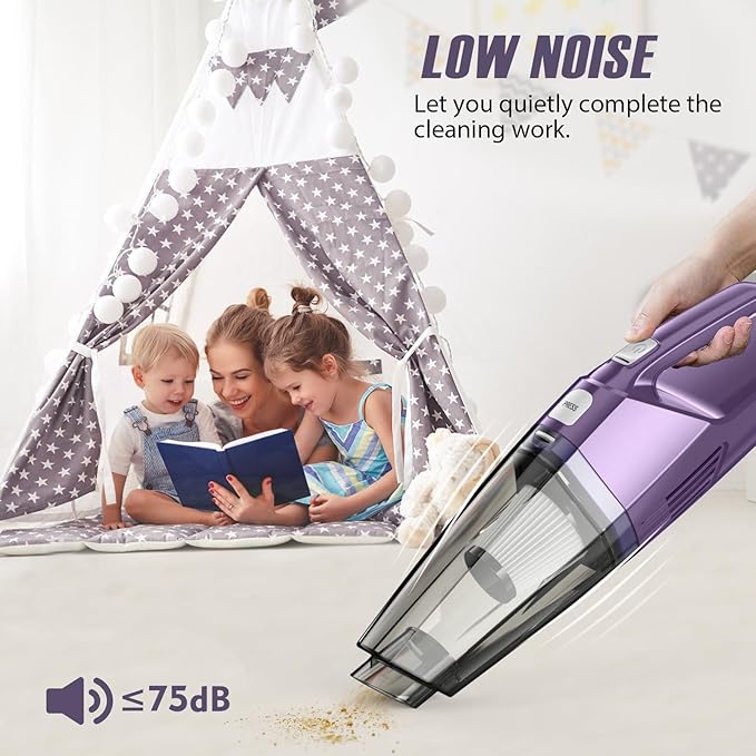Handheld Vacuum Cordless – Car Vac Portable with 8KPA & Multi Accessories & Low Noise, Lightweight Hand Held Vacuum Cordless Rechargeable for Car/Home/Dust/Pet Hair, Mine Portable Vacuum