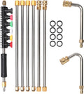 Pressure Washer Extension Wand Upgrade, 9 Pack Power Washer Lance with 6 Nozzle Tips, 30°,90° Curved Rod, 1/4" Quick Connect, 4000 PSI