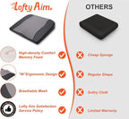 Car Seat Cushion, Comfort Memory Foam Car Cushions for Driving - Sciatica & Lower Back Pain Relief, Driver Seat Pillow for Auto, Office Chair, Wheelchair - Black&Gray