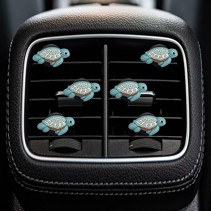 Cute Turtle Air Vent Clips, 6 Pcs Turtle Car Air Fresheners Vent Clips Car Diffuser Vent Clip Car Decoration Interior Decor Accessories for Women(Ocean, Lemon,Jasmine,Cologne Flavor)