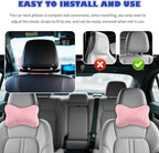 2PCS Car Headrest Pillow,Soft & Comfortable Car Neck Pillow for Driving Fatigue Relieve,All-Season Universal Cars Head Rest Pillows Automotive Interlor Accessorles for Cars (Pink/2PCS)