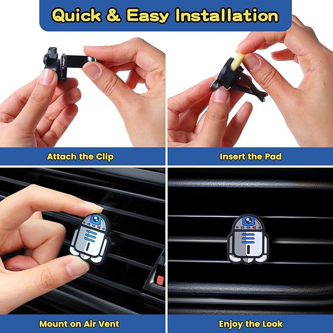 Air Vent Decoration - Cute Super Hero Decorative Vent Clip for Cars, Bedroom or Office [R2D2]
