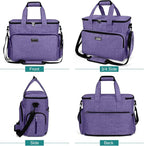 BAGLHER Dog Travel Bag, Airline Approved Pet Tote Organizer with Multi-Function Pockets, 2 X Food Storage Containers and 2 X Collapsible Bowls, Perfect Weekend Pet Travel Set for Dog, Cat Purple
