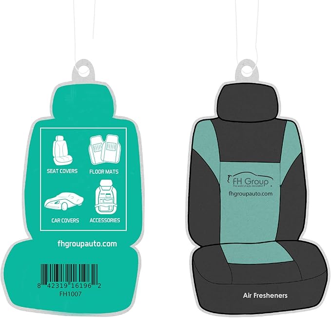 FH Group Car Seat Covers Premium Modernistic Flat Cloth Car Seat Covers Front Seats Only Mint Black, Airbag Compatible Universal Fit Interior Accessories Cars Trucks SUV Car Accessories Protector