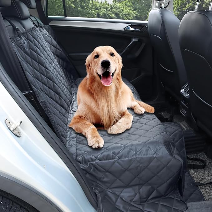 Dog Car Seat Cover,Pets Back Seat Extender,600D Heavy Durable 100% Waterproof Scratchproof Soft Dogs Hammock, Nonslip Backseat Protector for Cars Trucks SUVs