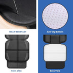 Meolsaek Car Seat Protector for Child Car Seat, Durable 600D Fabric Waterproof Car Seat Cover with Thick Pad Non-Slip Backing，No Imprints (Thicker Black-2pc)
