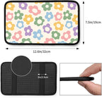 Vintage Groovy Flowers Cute Auto Center Console Cover Pad Car Armrest Seat Box Cover Cushion Universal for Most Vehicle SUV Truck Car Accessories Decor