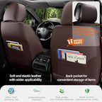 KEYOOG Premium Nappa Leather Car Seat Covers Full Set, Universal Fit for Most Sedans, SUVs - Waterproof & Breathable, Compatible with Honda Civic, Toyota Corolla, Jeep Cherokee/ 5-Seater, Luxury Brown