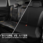 CAR PASS EVA Waterproof Back Seat Cover,Gray Bench Seat Cover, Rear Seat Cover Universal Fit for Cars Sedans SUVs Vans Truck 95% Automotive Interior Backseat Car Covers (Rear,Black and Gray)