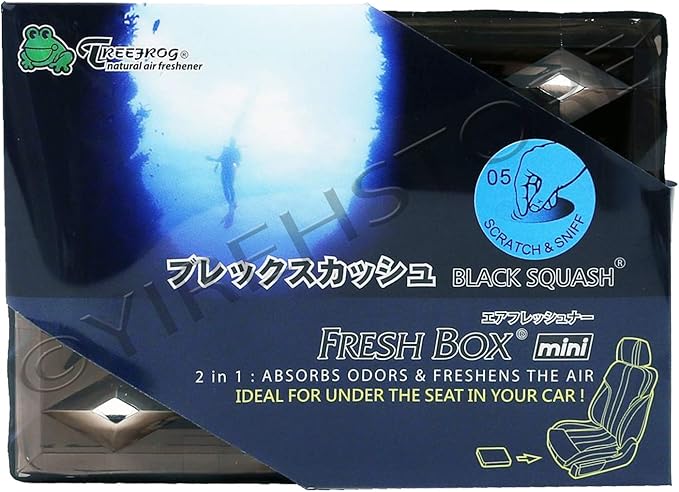 Treefrog Fresh Box Mini (Xtreme Fresh) 6-Pack Black Squash Scent JDM Air Freshener