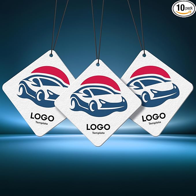 10-1000 Pcs Custom Air Fresheners with Picture - Personalized Photo/Logo/QR Code/Text, Bulk Promotional Car Gifts for Business Branding Events (A7-Diamond）