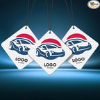 10-1000 Pcs Custom Air Fresheners with Picture - Personalized Photo/Logo/QR Code/Text, Bulk Promotional Car Gifts for Business Branding Events (A7-Diamond）