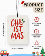 Red Christmas Berry Car Air Freshener 4 Pcs, Retro Winter Snowflake Christmas Hanging Air Freshener for Cars Closet Drawer Books, Xmas Car Accessories Mirror Decor for Women