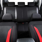 CAR PASS 3D Air Mesh Car Seat Covers Full Set, Breathable Sporty Rear Bench with Zipper for Armrest Box Universal Fit 95% Automotive SUV,Truck,Sedan Interior Cute Women Airbag Compatible, Black Red