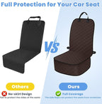 Dog Car Seat Covers, Waterproof Front Seat Cover for Dogs, Scratch-Proof, Nonslip Pet Passenger Seat Cover Protector, Universal Fit for Cars Trucks SUVs, Standard Size, Dark Coffee
