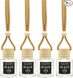4 Pack Air fresheners | Long lasting car air fresheners, Hand-made in USA | Small room diffuser | Small Business Woman Owned. (8 ml Black Ice (Type) set of 4)