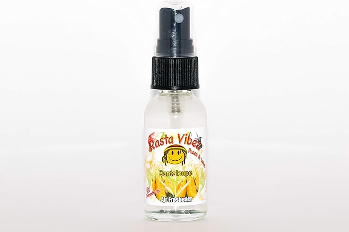 Rasta Vibez Cantaloupe Type Air Freshener - 100% Ultra Concentrated Oil Based Spray - Ideal for Bathroom, Home, Car, Office & More - Long Lasting Effects - 1oz Bottle