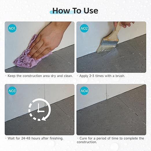 Invisible Waterproof Sealant, Water- Based, Clear Waterproof Coating, Transparent Glue Anti-Leakage Agent for roof & Walls, Indoor and Outdoor Liquid Paint Adhesive (32 floz)