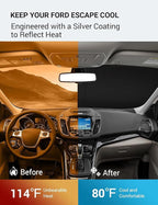 Proadsy 2026 Upgrade Windshield Sun Shade Custom Fit 2013-2019 Escape Foldable Front Sunshade Protector Sun Visor Blocks UV Rays Keep Car Cooler