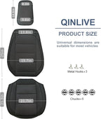 1 Pack Ventilated Cooling Car Seat Cover for Summer, 3D Air Mesh Breathable Leather Front Seat Protector with Storage Pocket, Universal Fit Non-Slip Seat Cushion for Car Truck SUV(Black)