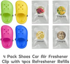 4 Pack Cute Shoe Air Vent Clips with 4PCS Refills Solid Car Air Freshener Air Conditioning Outlet Clips Car Dashboard Perfume Clip Car Interior Decor Accessories for Men/Women for Friend