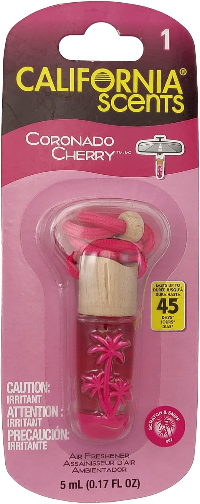 California Scent Air Fresheners Hanging Vial - Coronado Cherry Scent: Hanging Air Freshener & Odor Eliminator for Strong Odor