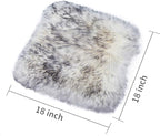 Winter Warmth: Universal Sheepskin Seat Cushion Cover - Natural Wool, for Cars, Trucks, SUVs & Vans - Cozy & Stylish Driving Companion Front Grey Tips