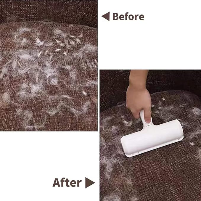 Pet Hair Remover Carpet Scraper - Reusable Lint Roller, Portable Cat Hair Broom Fur Remover | Capture Dust Dirt & Pet Hair Perfect for Carpet Furniture Rugs & Bedding Ideal for Cat & Dog (Blue)