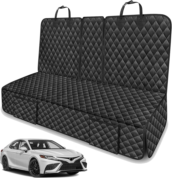 Dog Car Seat Cover for Back Seat Compatible with Toyota Camry Avalon Corolla Prius Accessories 2000-2025 2026, Waterproof & Non-Slip Car Pet Bench Rear Seat Covers