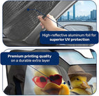 GENANY Cute Duck Group Windshield Sun Shade for Car SUV Truck (55x30 Inches), Sun Shade Windshield, Shades for Front Windows, Spring Car Decor