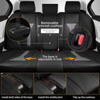5 Seats Seat Covers Fit for Kia Sorento 2007-2023 2024 2025 Custom Breathable Leather Car Seat Cover Fit for Sorento (5 Seat,Black&Grey)